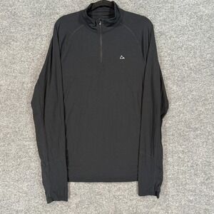 Paradox Shirt Mens Large Black Merino Wool Blend Base Layer 1/4 Zip Pullover